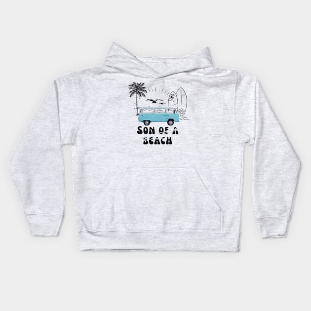 son of the beach Kids Hoodie by baha2010